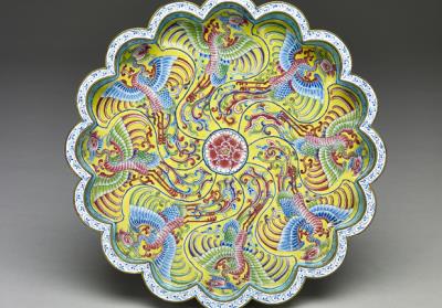 图片[3]-Painted enamel plate with phoenix decoration, Kangxi reign (1662-1722), Qing dynasty-China Archive